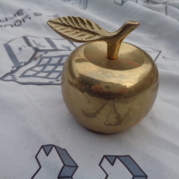 Vintage Other - VTG MCM Brass Apple Bell for Teacher